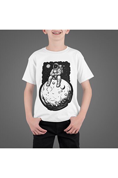 Butik bumbac 100% COPII -ASTRONAUT3 - TRIOC CU MÂNĂ SCURTĂ CU Gât rotund IMPR...