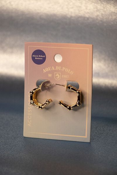 Aqua Di Polo 1987 Women's Gold Hoop Earrings