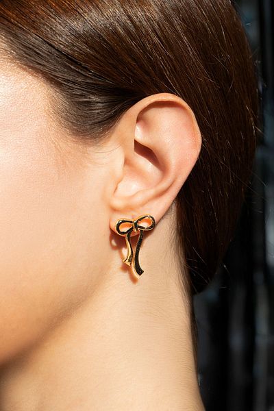 Aqua Di Polo 1987 Women's Gold Bow Earrings