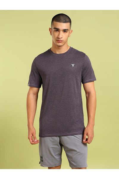 Technosport By Styli Melange Short Sleeve Slim Fit T-Shirt