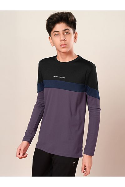 Technosport By Styli Color Block Long Sleeve T-Shirt