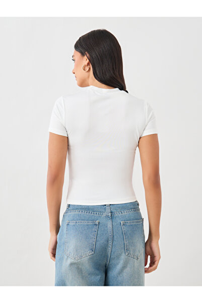 Styli Movie Snacks Graphic Print Short Sleeve Fitted T-Shirt