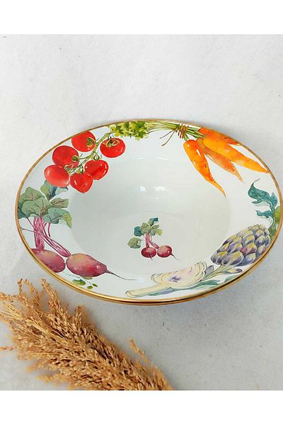 EBRULİEMAYE Engi̇nar Carrot Deep Fruit Bowl Salad Plate Bowl Presentation