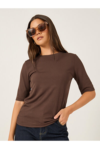 Styli تي شيرت سادة ملائم برقبة دائرية