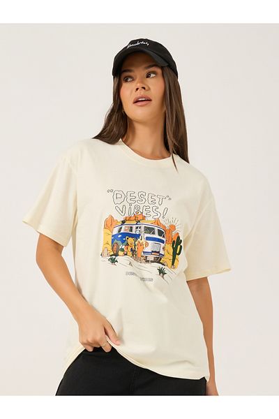 Styli Graphic Print Round Neck T-Shirt