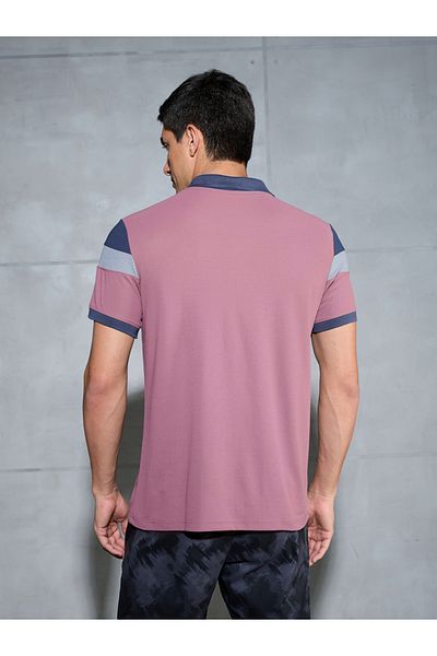Technosport By Styli Color Block Short Sleeve Pique Slim Fit Polo T-Shirt