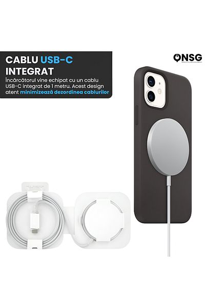 Apple Wireless Charger Magsafe, 15w, Usb-c, 1m, White