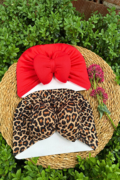 MASENKIDS BEBEK BONE & BANDANA ÇİFT KAT FİYONKLU KARIŞIK DESENLİ 2'Lİ SET