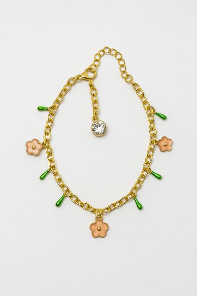 MakeWell Heart Carrot Flower Crescent Ladybug Figured Anklet Foot Bracelets