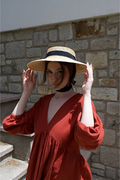 Tfifty Pamuklu Bohem V Yakalı Uzun Kollu Uzun Elbise