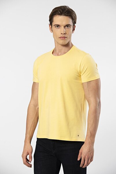 Cacharel Tricou Lycra cu guler rotund pentru bărbați 1331/Galben