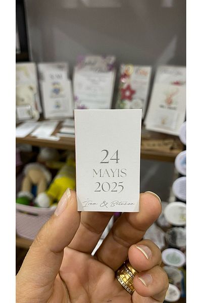 ARLetikettasarım Promise, Henna, Engagement, Wedding Decoration Card 3X5 cm Kraft Color - 50 Pieces - Arletikettasarım