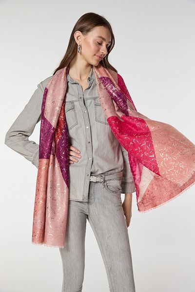 bacc Purple Ethnic Patterned Gilded Shawl Bcnsv-2515090