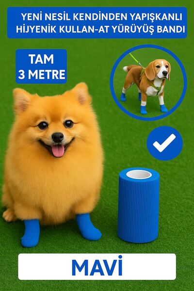 TARZMİNA TİCARET 3 Metre Yeni Nesil Kendinden Yapışkanlı Hijyenik Kullan At Yürüyüş Ve Sağlık Bandı