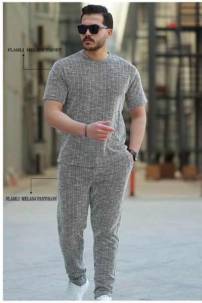 blucombin Lower Upper Set Summer Premium Combo Flared T-Shirt and Pants