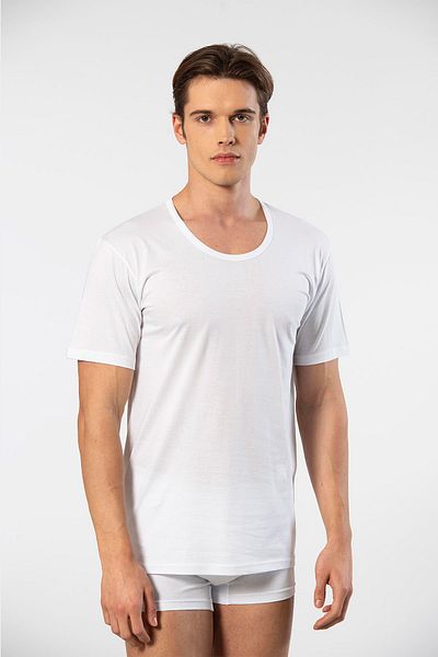 TÜREN Türen Men's Modal Crew Neck Undershirt 181/White