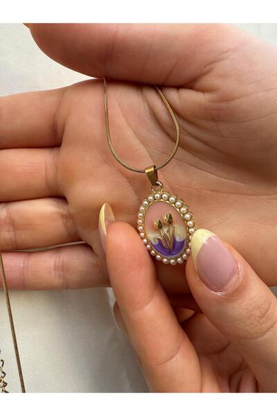 ŞİMŞEK BİJUTERİ قلادة أنيقة وأنيقة من الفولاذ مع شكل وردة بنمط عرقي