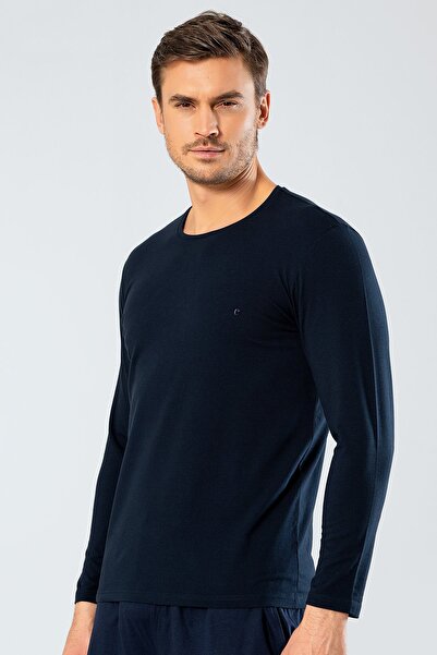 Cacharel Чоловіча футболка з довгими рукавами 1333/Синя
