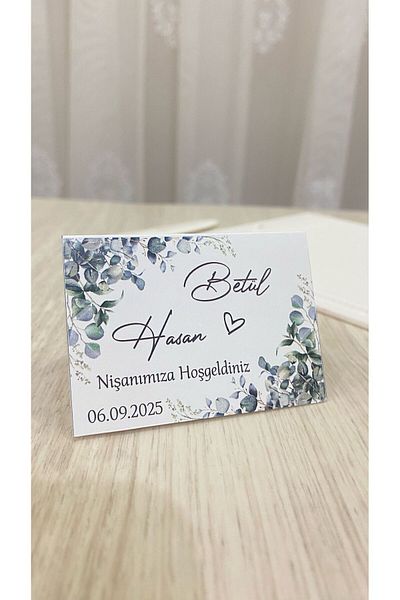 ARLetikettasarım Promise, Henna, Engagement, Wedding Twist Table Card 8X10 cm 25 Pieces - Arletikettasarım
