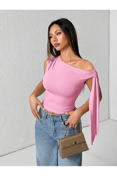 meren like your style penme Μακρύ Αμάνικο Μπλουζάκι Καλοκαιρινής Μόδας με λεπτομέρεια που δένει τον ώμο