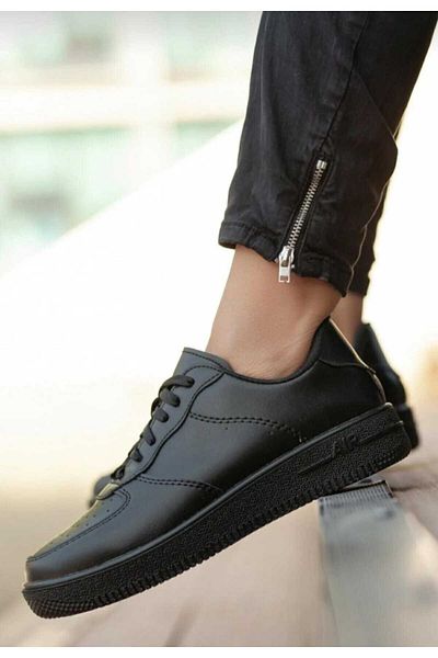 KDY Unisex White-Black Air Sneaker Daily Force Sports Shoes
