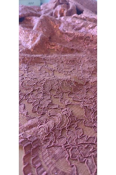 River Fabrics Lace Brown with Foil Cord 1.5 Meters