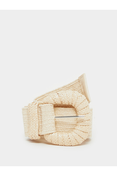 Styli Beige Jute Solid Belt