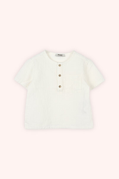Panço Baby Boy Short Sleeve Ecru Shirt