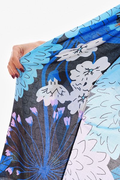 bacc Black Floral Patterned Shawl Bcnsv-2515219