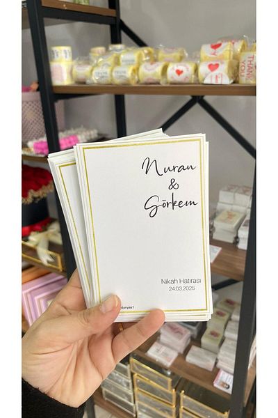 ARLetikettasarım Wedding Souvenir Card 9,5X15 cm 49 Pieces Promise, Henna, Engagement, Wedding - Arletikettasarım