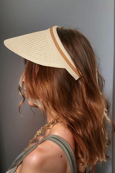 bacc Beige Straw Visor Hat Bcnsv-2514398