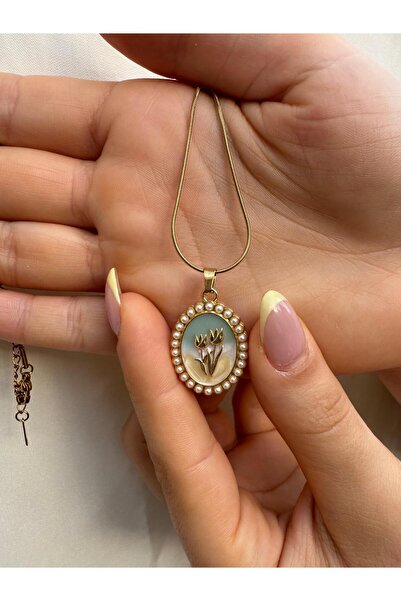 ŞİMŞEK BİJUTERİ ETNİK DESENLİ GÜL MOTİFLİ ŞIK ZARİF VE ESTETİK ÇELİK KOLYE