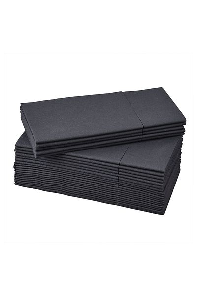 IKEA Md Mottaga Napkin, Black, 38X38 Cm, 25 Pieces