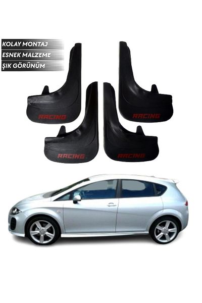SONİKON LİNE Seat Leon Compatible Racing Written 4-Piece Mudguard Mudguard Dust Cover Modified