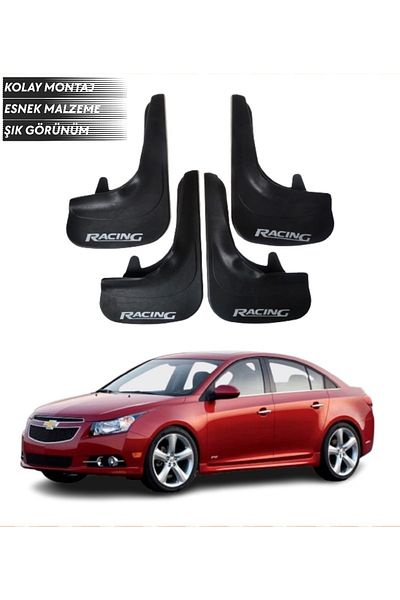 SONİKON LİNE Chevrolet Cruze Sedan Compatible Racing Written 4-Piece Mudguard Mudflap Dust Cover Modified