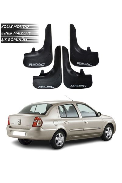 SONİKON LİNE Renault Clio 2 Compatible Racing Written 4-Piece Mudguard Mudguard Dust Cover Modified