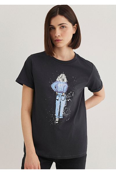 Mavi Tricou Istanbul pentru fete din denim antracit - Potrivire normală 168890 -29726