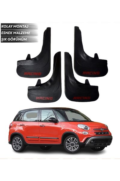 SONİKON LİNE Fiat 500L Compatible Racing Written 4-Piece Mudguard Mudguard Dust Cover Modified