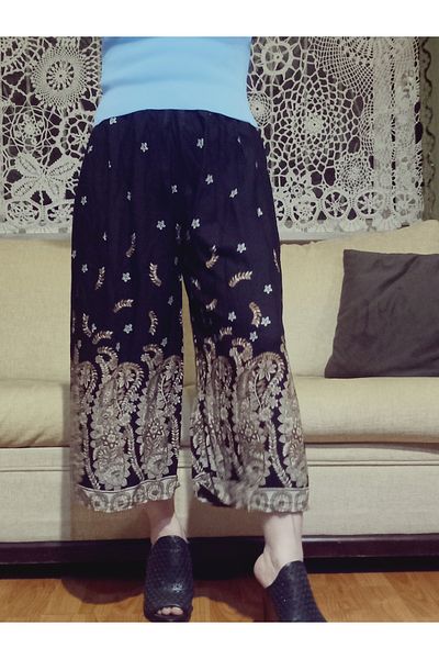 hoaryage Relax Waist Laced Viscose Capri Trousers 100% Cotton, Viscose Push Short Trousers Length 80 cm