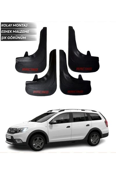 SONİKON LİNE Racing Written 4-Piece Mudguard Mudguard Dust Cover Compatible with Dacia Logan Mcv All Cases Modified