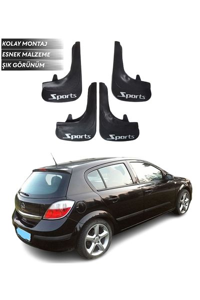 SONİKON LİNE Opel Astra H Hb 2004-2015 Compatible Sports Written 4-Piece Mudguard Mudflap Dust Cover Modified
