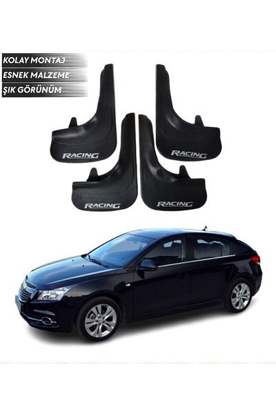 SONİKON LİNE Chevrolet Cruze Hb Racing Written 4-Piece Mudguard Mudguard Dust Cover Compatible with All Cases Modified