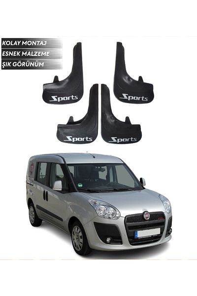 SONİKON LİNE Fiat Doblo 2000-2010 Compatible Sports Written 4-Piece Mudguard Mudguard Dust Cover Modified