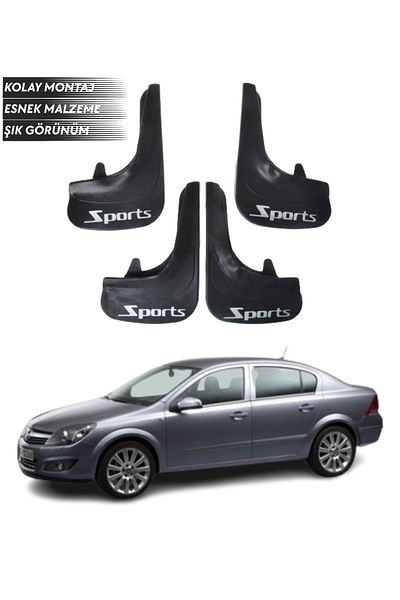 SONİKON LİNE Opel Astra H Sd 2008-2017 Compatible Sports Written 4-Piece Mudguard Mudflap Dust Cover Modified
