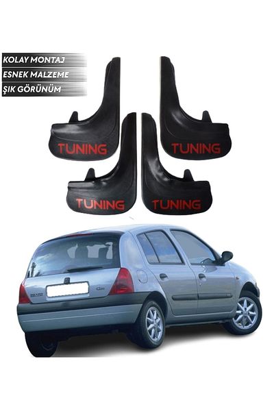 SONİKON LİNE Renault Clio 2 Hb 1998-206 Compatible Tuning Written 4-Piece Fender Mudguard Dust Cover Modified