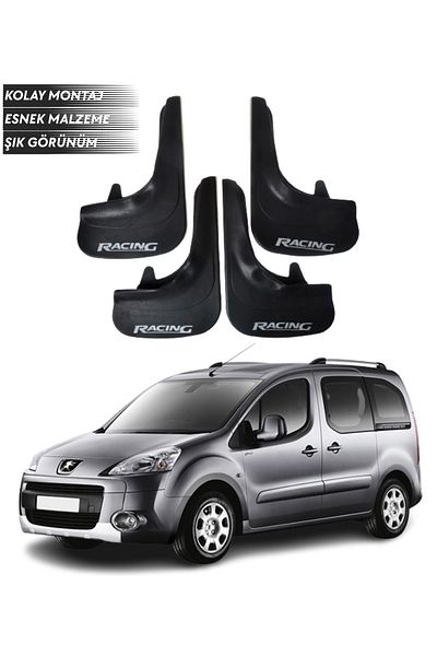 SONİKON LİNE Peugeot Partner Compatible Racing Written 4-Piece Fender Mudguard Dust Cover Modified