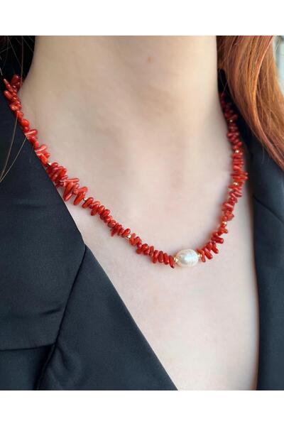 eyla collection İncili Mercan Kolye