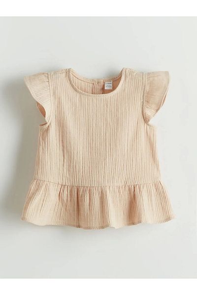 LC Waikiki Lcw Kids Beige Basic Girls Blouse and Pants 2-Piece