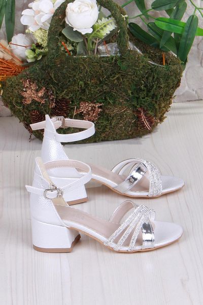 fort 352091 Stone Detailed Heeled Girl's Evening Dress Shoes