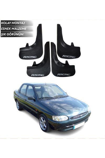SONİKON LİNE Ford Escort Compatible Racing Written 4-Piece Fender Mudguard Dust Cover Modified